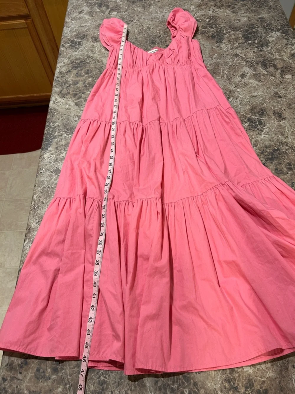 Abercrombie & Fitch Tiered Maxi Dress Pink Small